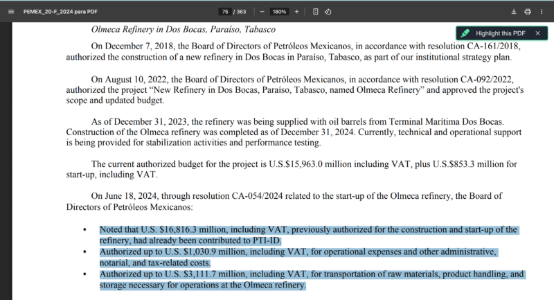 Formulario SEC 20-F de Pemex